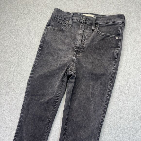 Madewell Jeans Womens 27 Black 10" High Rise Skinny Stretch Denim - Picture 2 of 14
